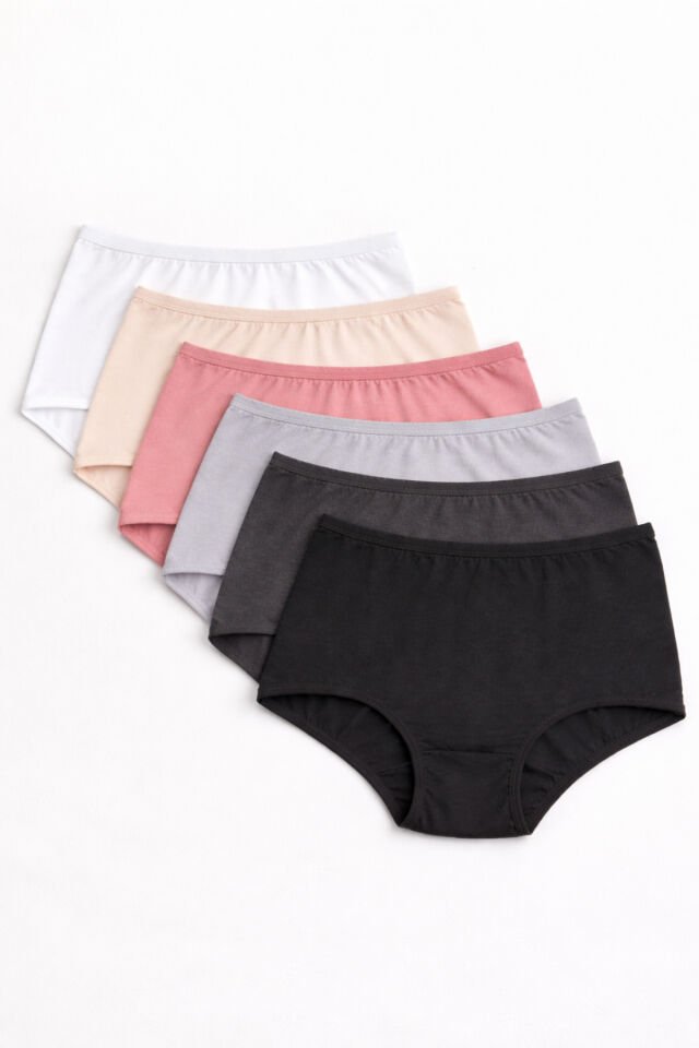 Kadın 6'lı Likralı Ekstra Yüksek Bel Pamuk Külot