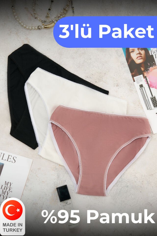 3'lü Paket Pamuk Külot
