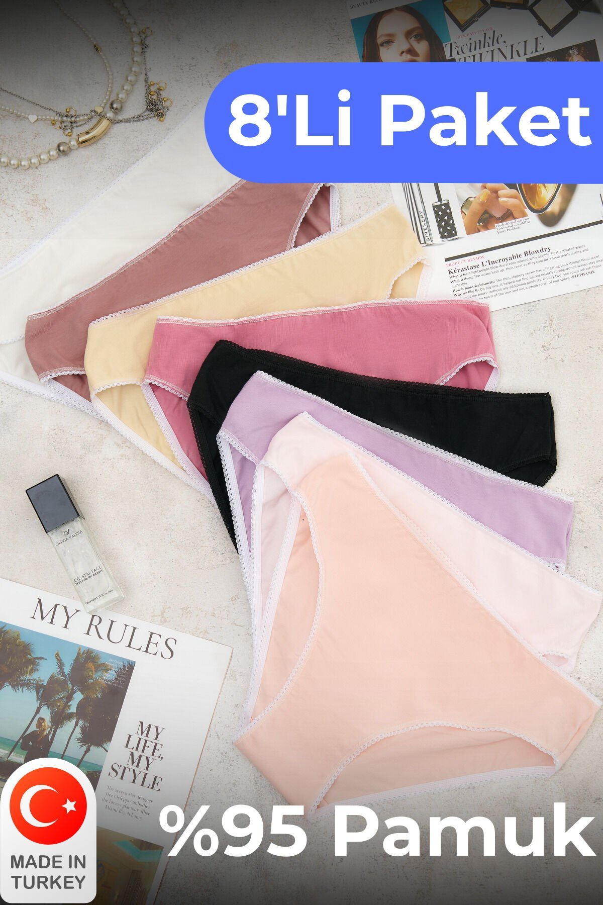 8'Li Cilt Dostu Pamuk Külot