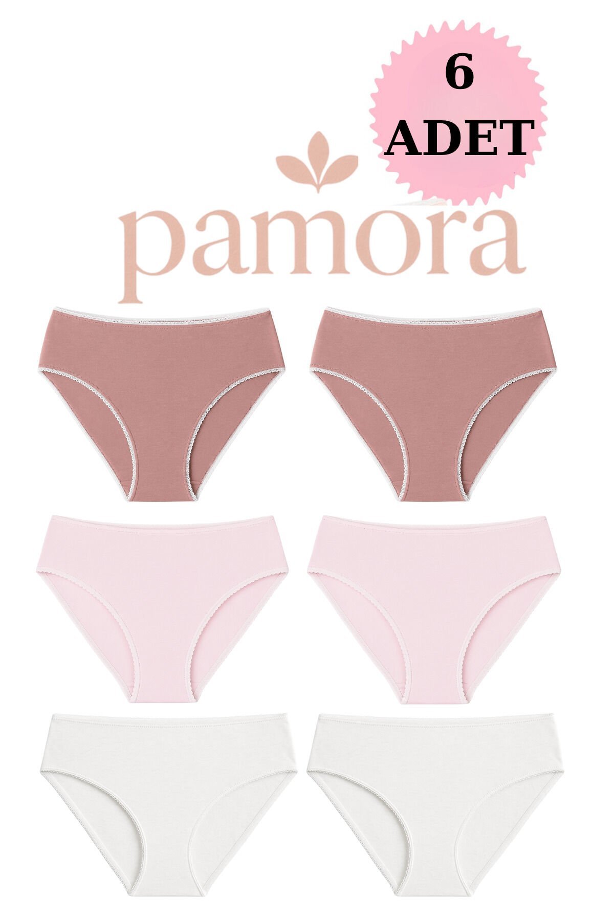 6’lı Kadın Pamuklu Her Yöne Esnek Bikini Külot Seti – Nefes Alan Rahat Kumaş