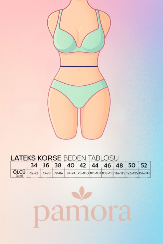 Askısız Çelik Balenli Latex Bel Destekleyici Sıkılaştırıcı Doğum Sonrası Lateks Korse