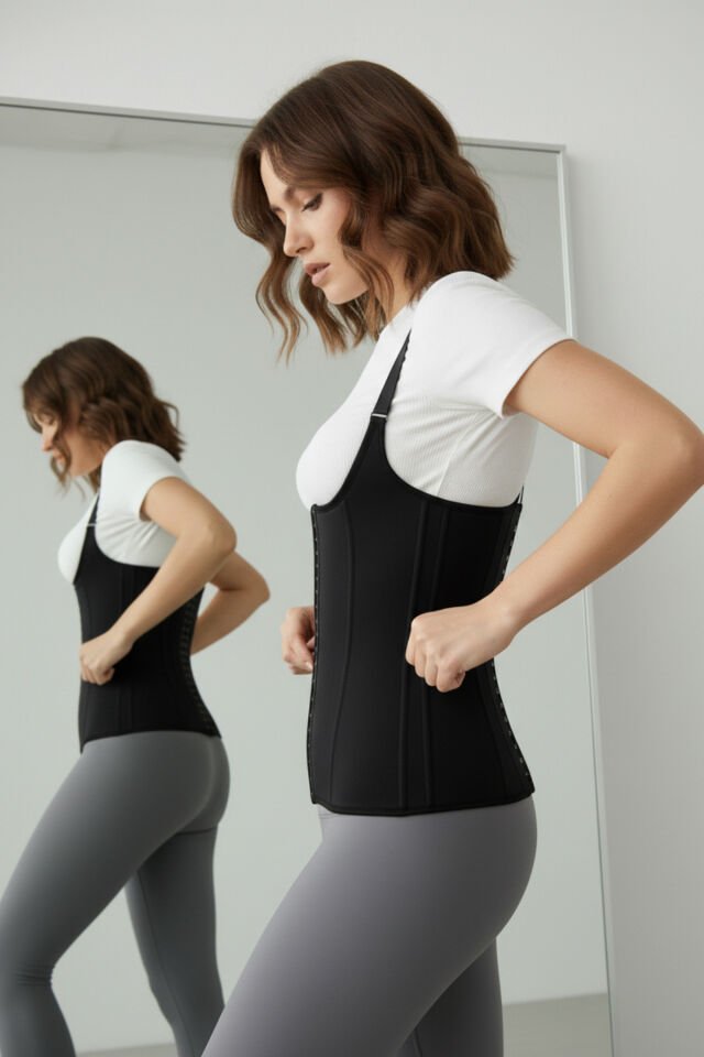 Çelik Balenli Latex Bel Destekleyici Sıkılaştırıcı Doğum Sonrası Lateks Korse-Lohusa Korse