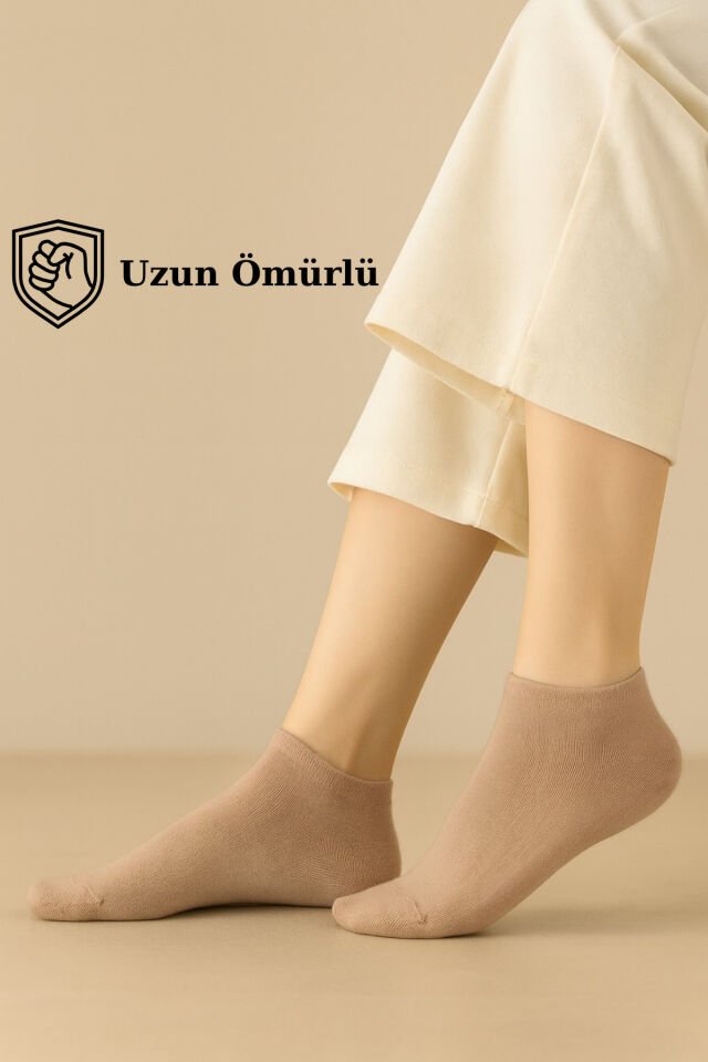 6 Çift Pamuklu Kadın Çorap Pastel Renkli - Bilek Çorap Rekli Kombin