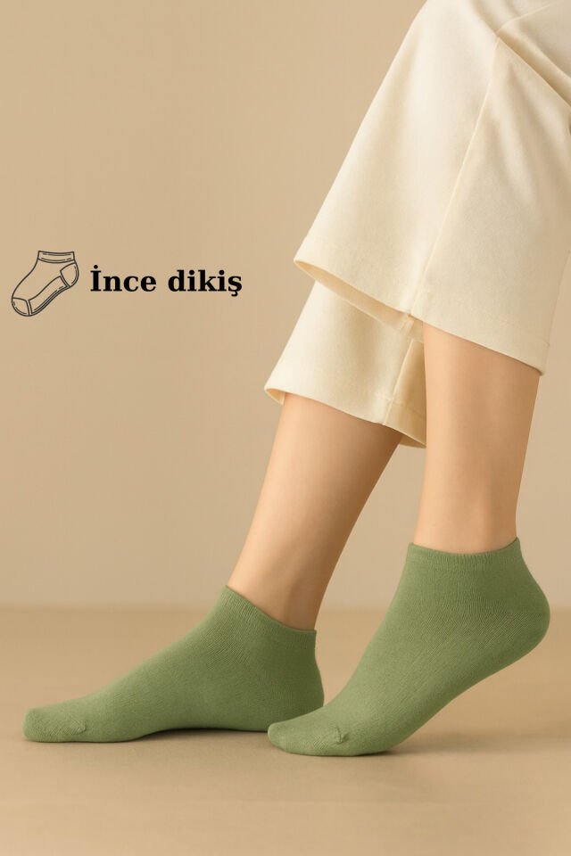 6 Çift Pamuklu Kadın Çorap Pastel Renkli - Bilek Çorap