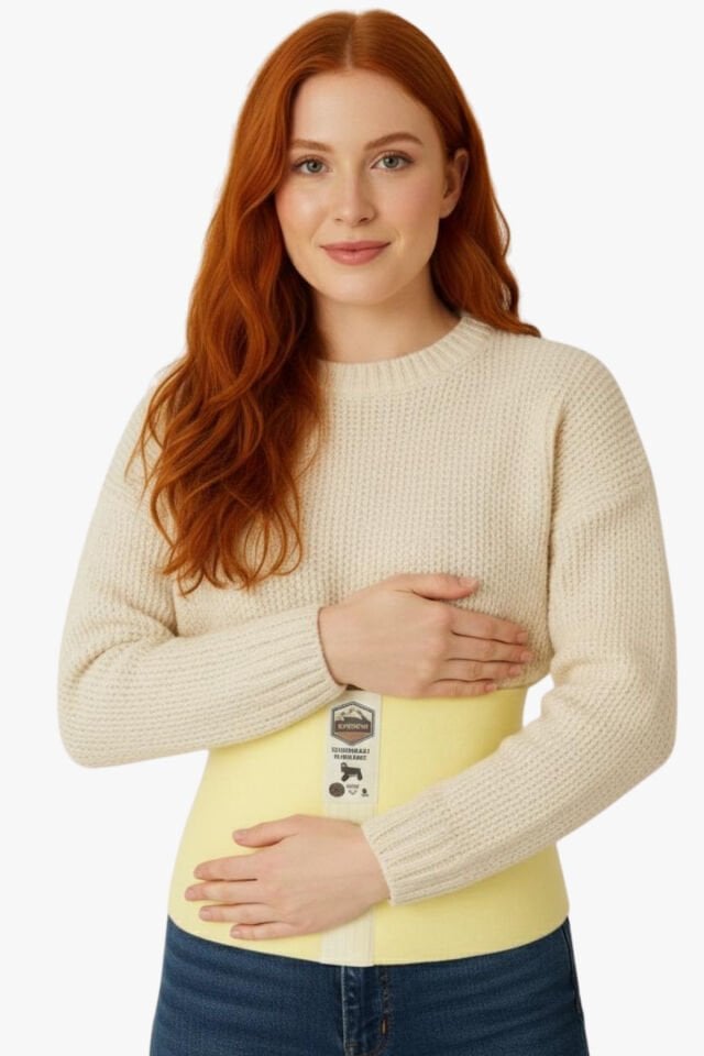 Bel Korsesi-Toparlayıcı Korse-Yün Korse-Esnek Korse Giydirmeli Unisex Kışlık Termal Korse-Deve Tüyü