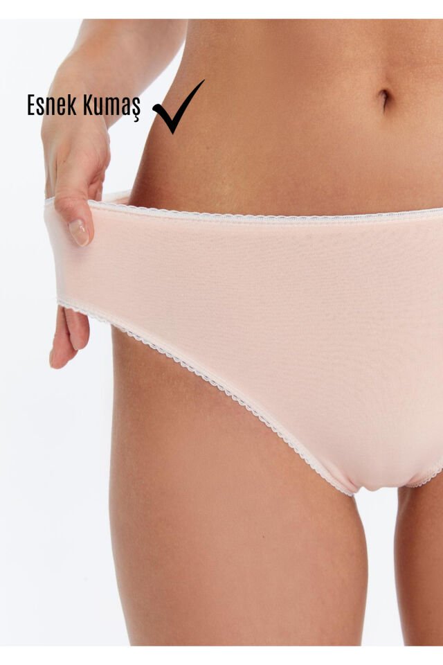 Kadın 7'li Bikini Külot Seti -Somon- %95 Pamuk %5 Elastan | Yumuşak & Esnek Iç Giyim-Yıpranmaz