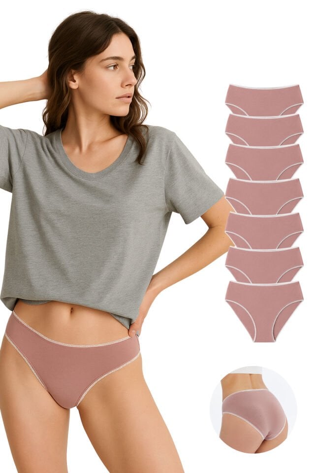 Kadın 7'li Bikini Külot Seti - %95 Pamuk %5 Elastan | Yumuşak & Esnek Iç Giyim