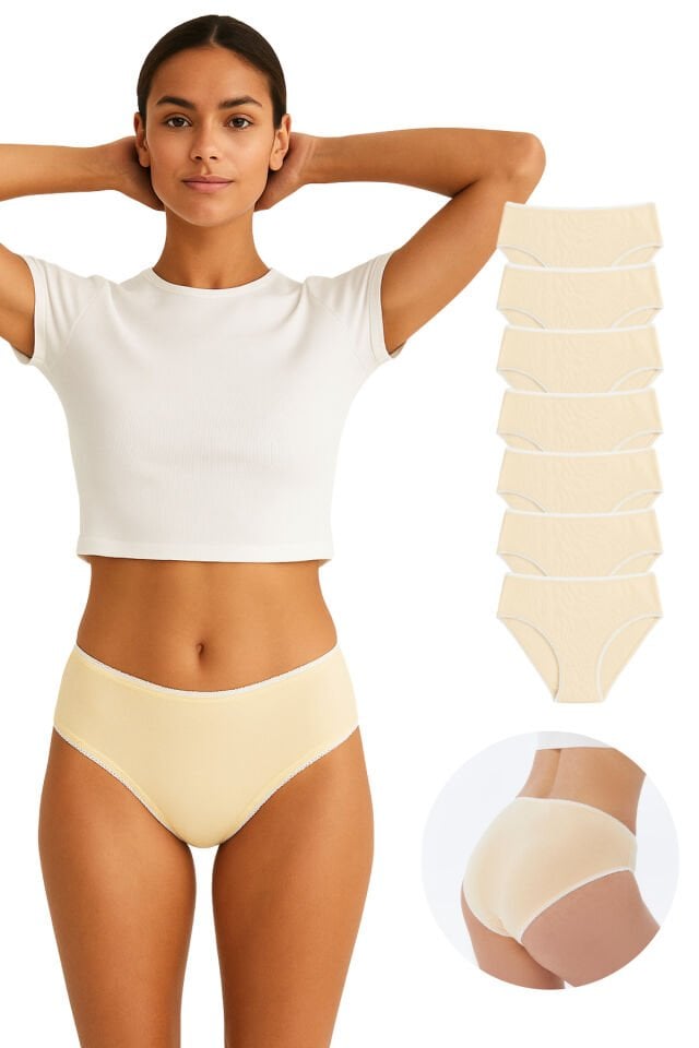 Kadın 7'li Bikini Külot Seti - %95 Pamuk %5 Elastan | Yumuşak & Esnek Iç Giyim