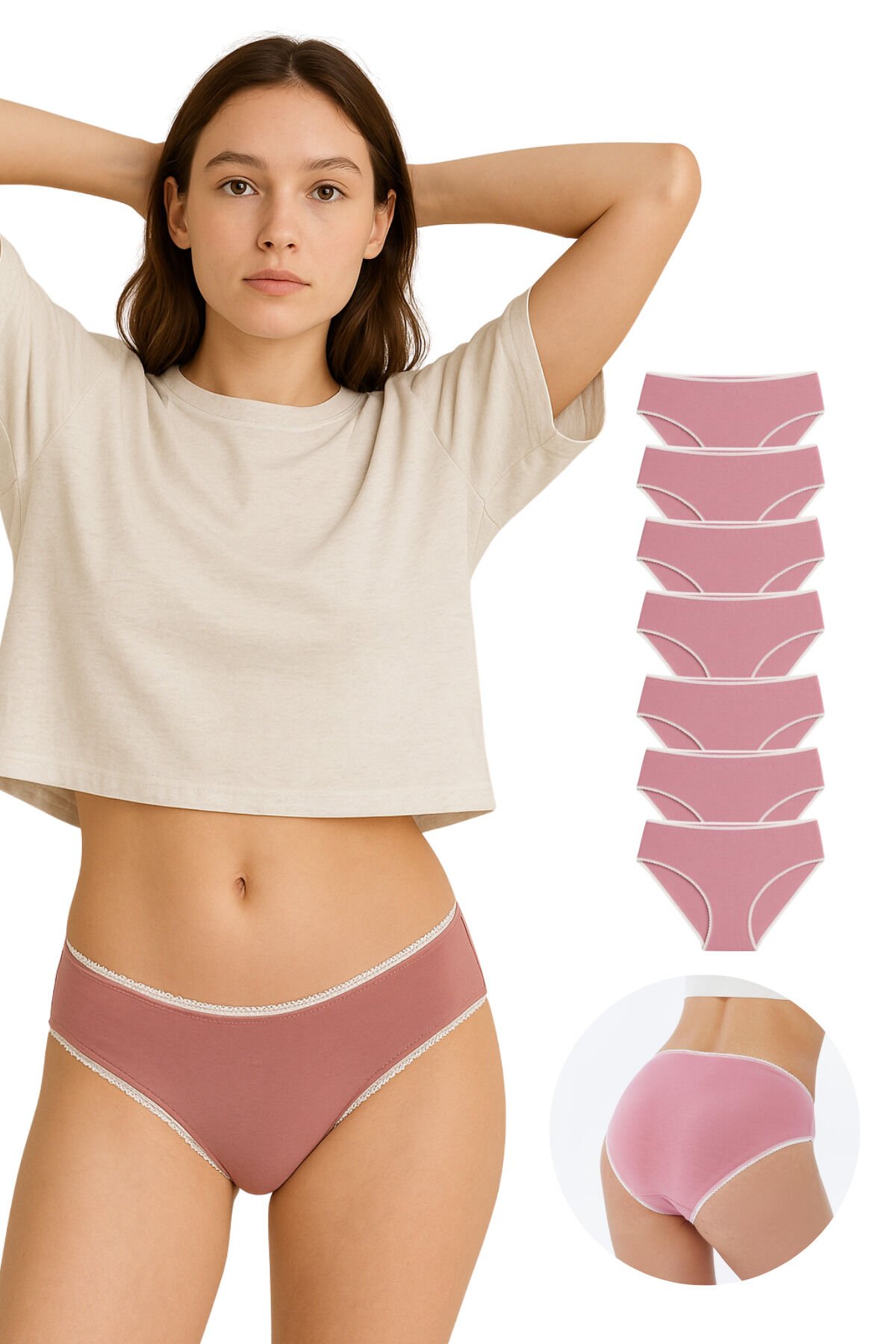 Kadın 7'li Bikini Külot Seti - %95 Pamuk %5 Elastan | Yumuşak & Esnek Iç Giyim