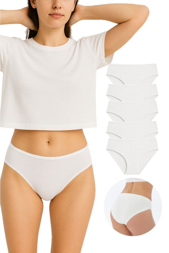 Kadın 5'li Bikini Külot Seti - %95 Pamuk %5 Elastan | Yumuşak & Esnek Iç Giyim