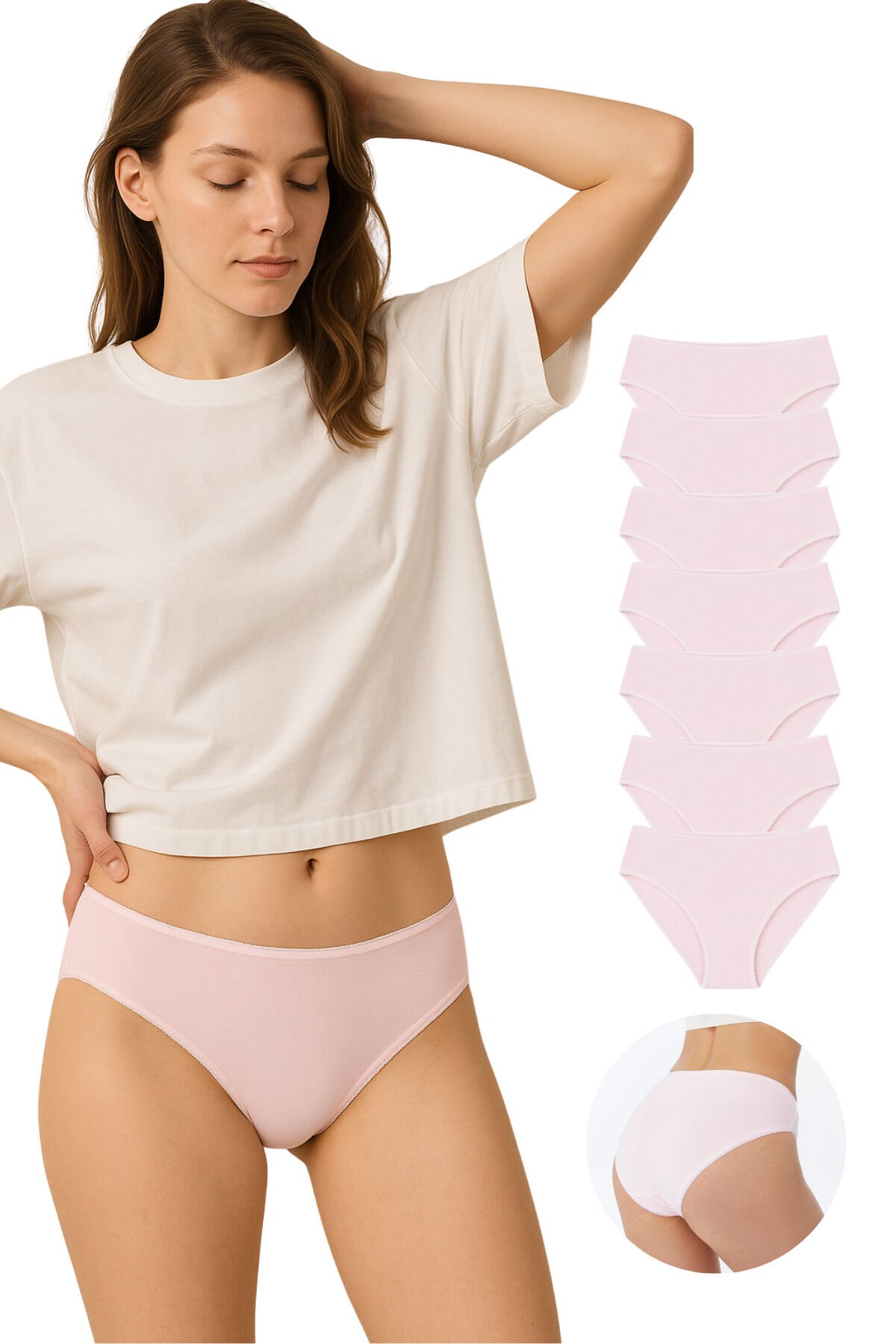 Kadın 7'li Bikini Külot Seti - %95 Pamuk %5 Elastan | Yumuşak & Esnek Iç Giyim