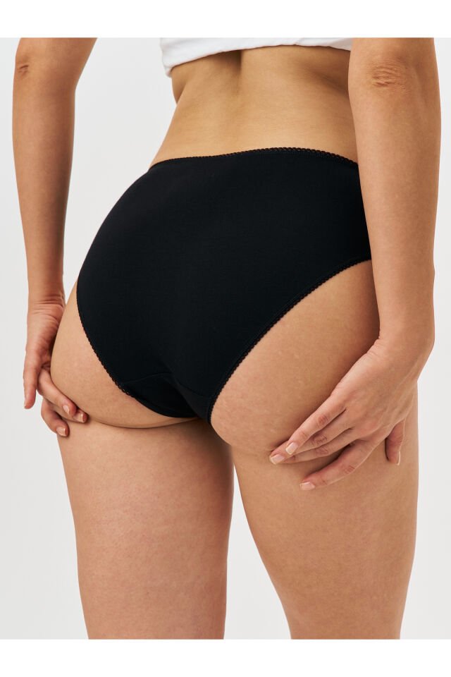 6’lı Kadın Pamuklu Her Yöne Esnek Bikini Külot Seti – Nefes Alan Rahat Kumaş S - Siyah