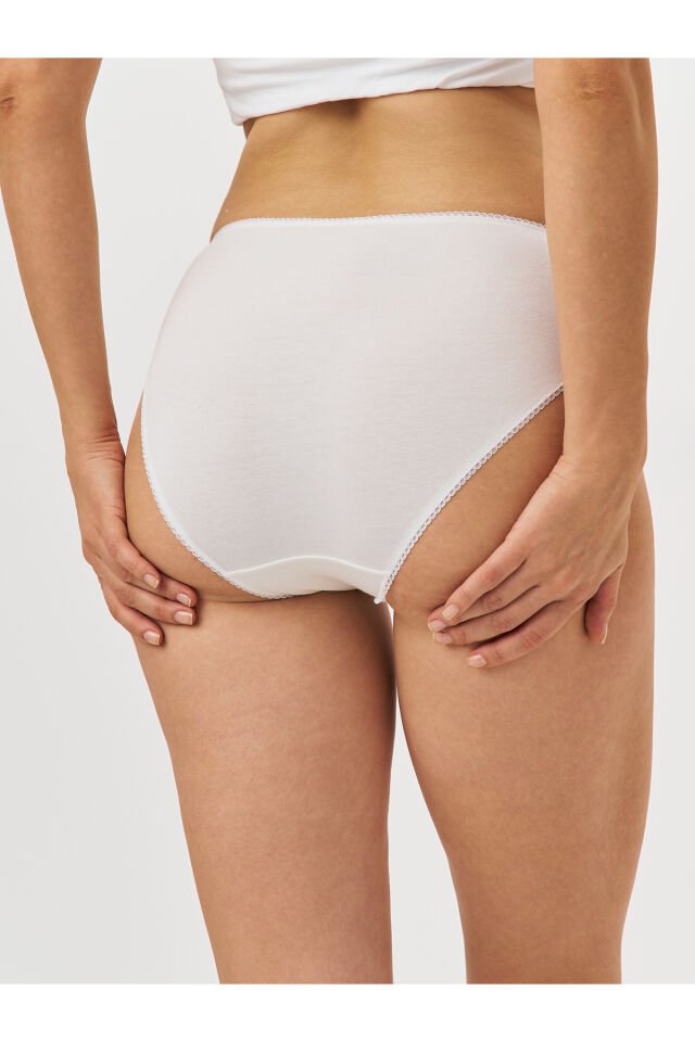 6’lı Kadın Pamuklu Her Yöne Esnek Bikini Külot Seti – Nefes Alan Rahat Kumaş S - Beyaz
