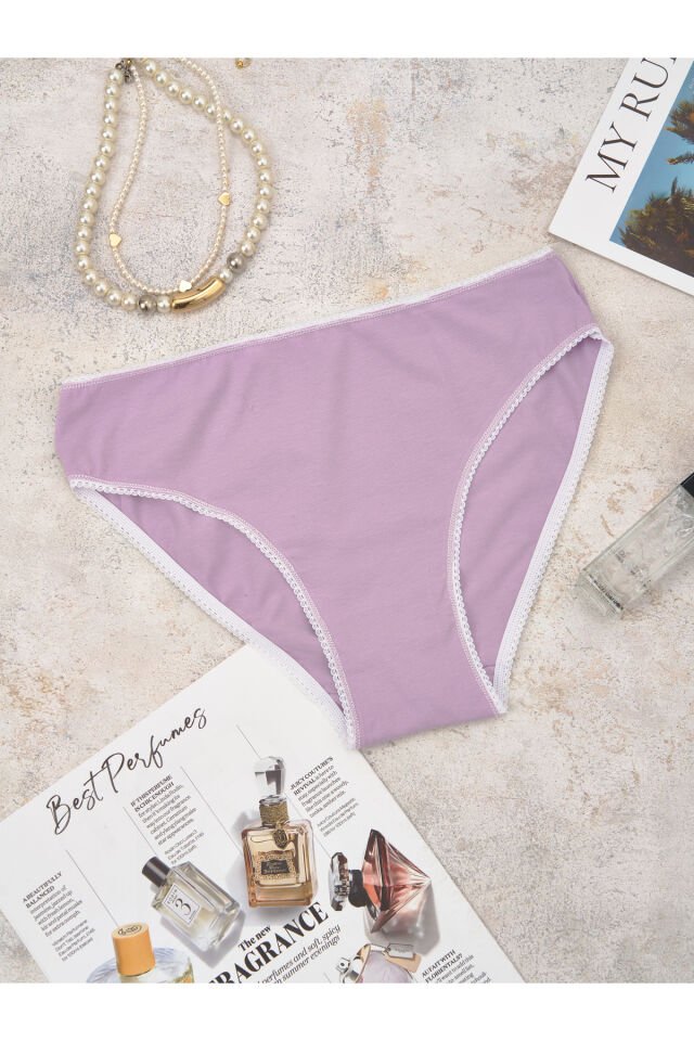 6’lı Kadın Pamuklu Her Yöne Esnek Bikini Külot Seti – Nefes Alan Rahat Kumaş L - Lilakombini
