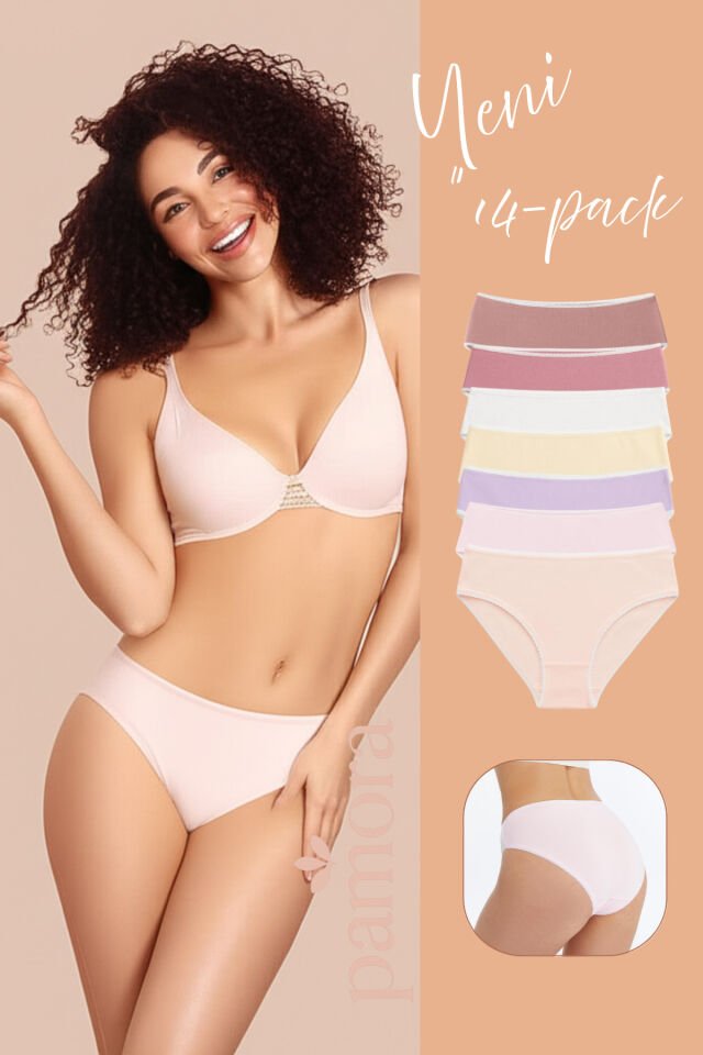 Bikini Külot 14'lü Avantajlı Paket | Pamuklu, Esnek, Belden Yırtılma Yapmaz XL - Çok Renkli