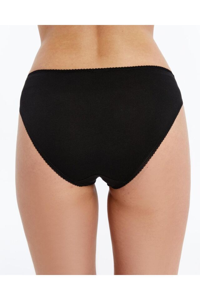 Bikini Külot 14'lü Avantajlı Paket | Pamuklu, Esnek, Belden Yırtılma Yapmaz L - Siyah