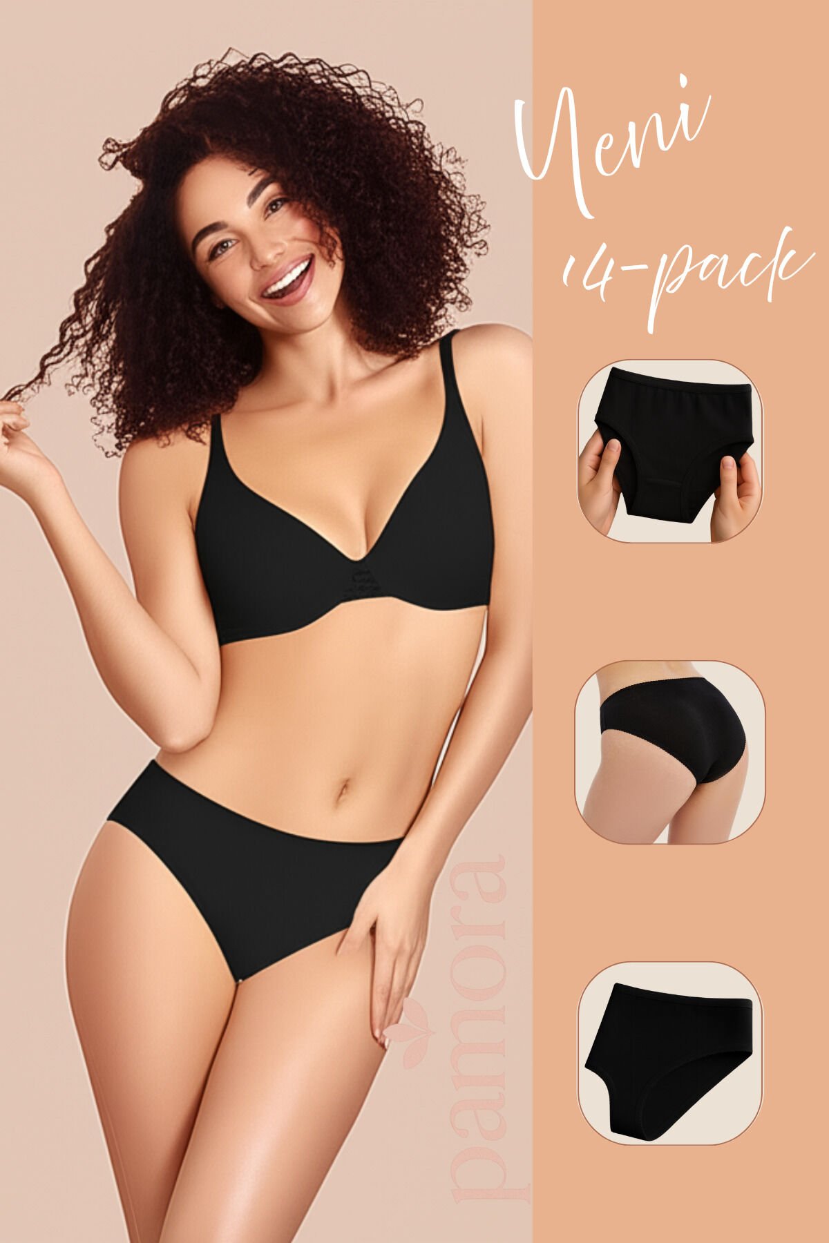 Bikini Külot 14'lü Avantajlı Paket | Pamuklu, Esnek, Belden Yırtılma Yapmaz L - Siyah
