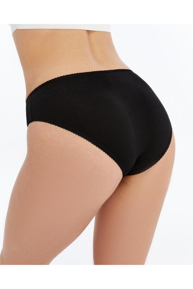 Bikini Külot 14'lü Avantajlı Paket | Pamuklu, Esnek, Belden Yırtılma Yapmaz S - Siyah