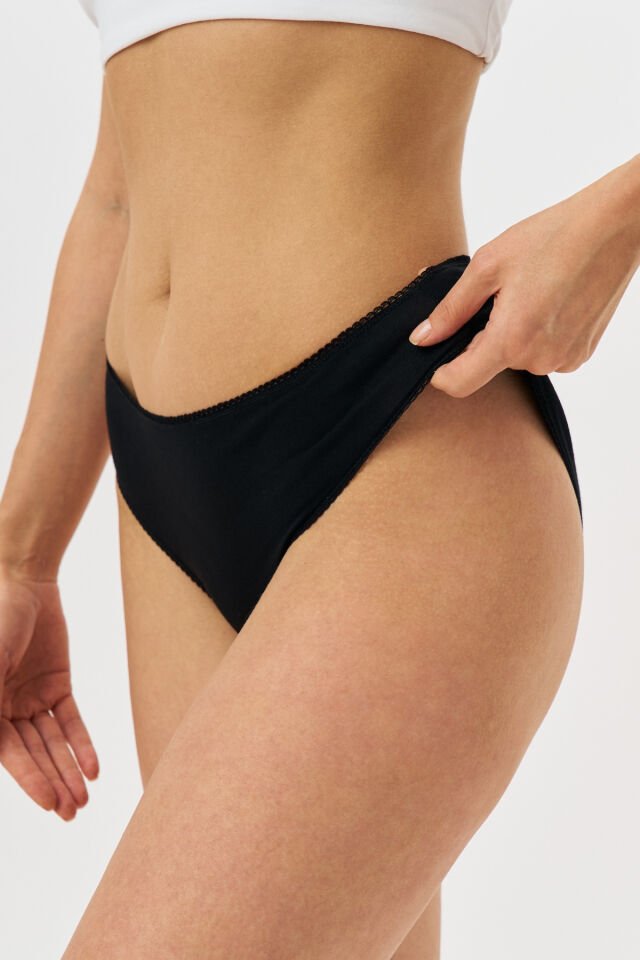 Kadın 7'li Bikini Külot Seti – %95 Pamuk %5 Elastan – Renkli – Rahat & Esnek İç Çamaşırı L - Siyah