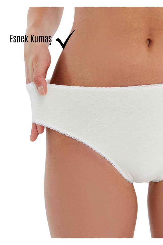 Kadın 7'li Bikini Külot Seti – %95 Pamuk %5 Elastan – Renkli – Rahat & Esnek İç Çamaşırı S - Beyaz