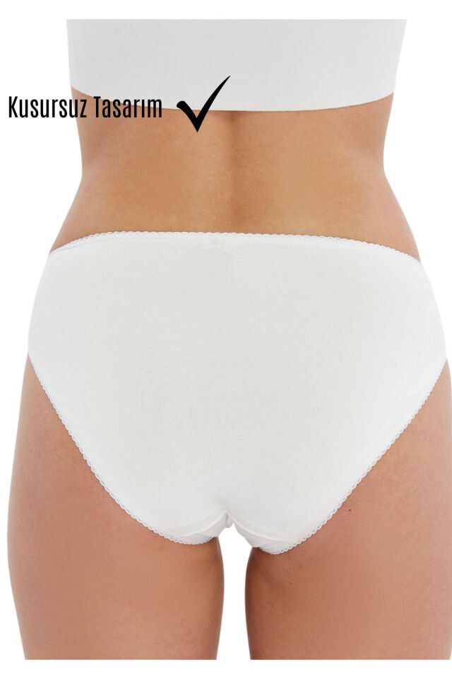 Kadın 7'li Bikini Külot Seti – %95 Pamuk %5 Elastan – Renkli – Rahat & Esnek İç Çamaşırı S - Beyaz